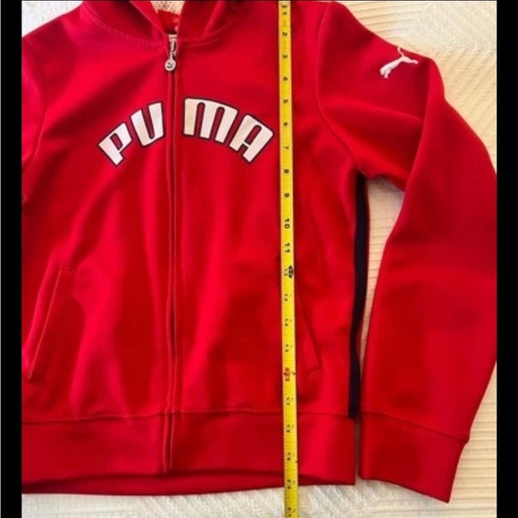 Puma Red Fleece Hoodie Sweatshirt Girl’s XL - Picture 4 of 11